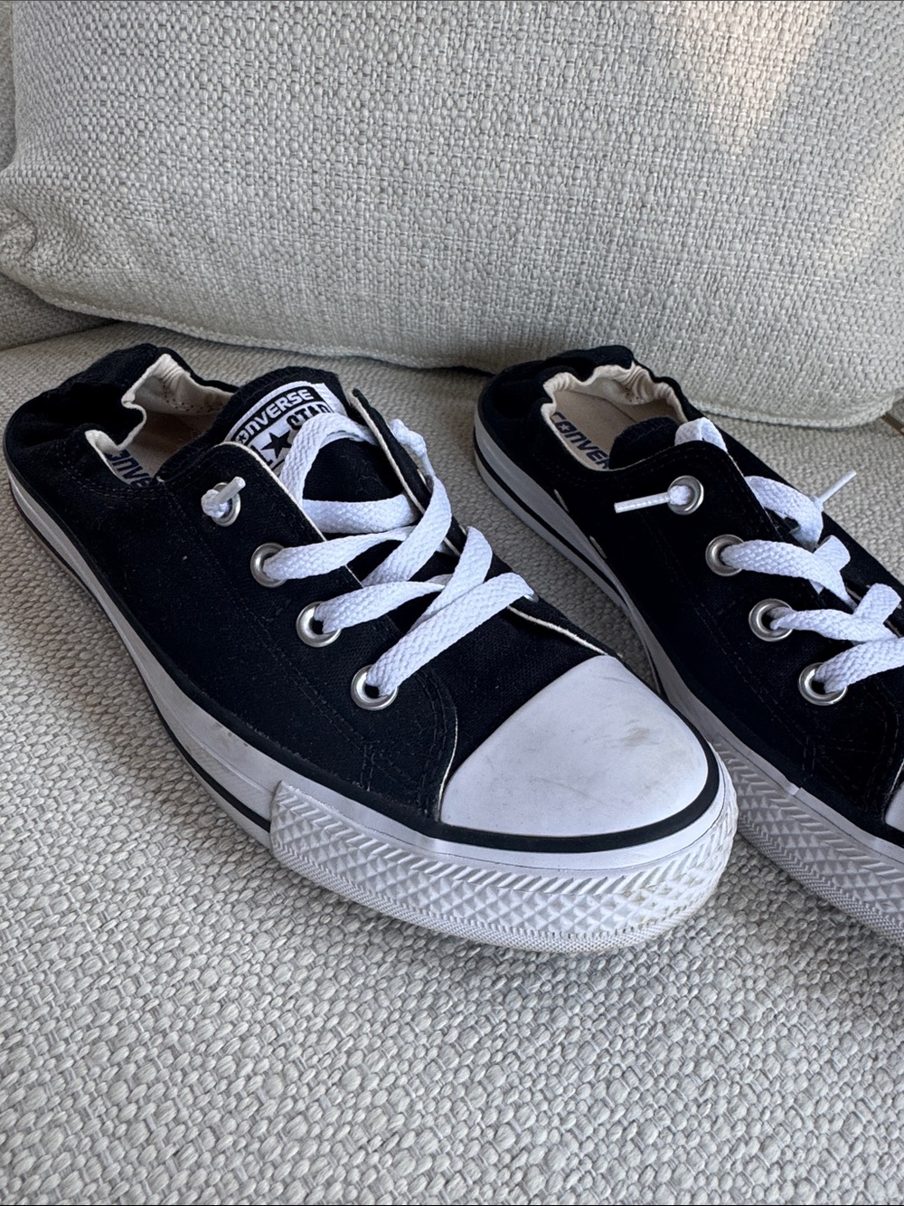 Converse Black and White Low Top Slip-On Style Sneakers